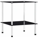 s 2 razine crne 40 x 40 x 47 cm od kaljenog stakla
