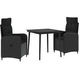  Set stolića za sofu s jastukom s jastukom 3 pcs Crna | shoptok.hr