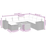  8-dijelni set vrtnih sofa s jastucima bež od poliratana | shoptok.hr