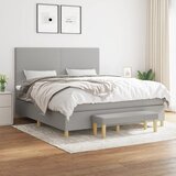 Krevet s oprugama i madracem svjetlosivi 180x200 cm od tkanine | shoptok.hr