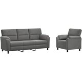  Set sofe 2 pcs Tamnosiva Baršun - Tamnosiva 1 sjedalo + trosjed | shoptok.hr
