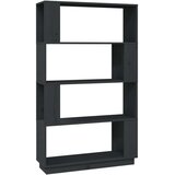  Knjižna omara/pregrada siva 80x25x132 cm trdna borovina, (20705650) | Shoptok.si