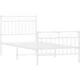  Metalni okvir kreveta uzglavlje i podnožje bijeli 90 x 200 cm | shoptok.hr