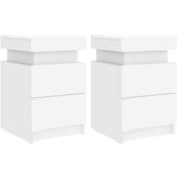 Maison Chic Dvo delni komplet Nočne omarice - Nočne mize z LED lučkami bela 35x39x55 cm, (21687319) Cene