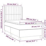  Box spring postelja z vzmetnico LED črna 90x200 cm blago, (20789961) | Shoptok.si