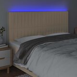  LED uzglavlje krem 180x5x118/128 cm od tkanine | shoptok.hr