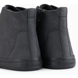 Ombre Men's high-top sneakers with matte texture and embossed logo - black | Shoptok.si