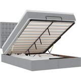 Maison Chic Otomanski Posteljni okvir - Dvoposteljna postelja - Zakonska postelja z vzmetnico siv 140x200 cm blago-J1820, (21771946) | Shoptok.si