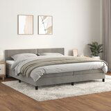 Maison Chic Box spring postelja - Vzmetna postelja z vzmetnico svetlo siva 200x200 cm žamet SL22632, (21892126) | Shoptok.si