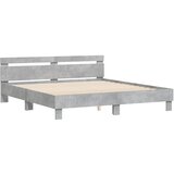  The Living Store Posteljni okvir z vzglavjem betonsko siv 160x200 cm inž. les - Posteljni Okvir, (21455348) | Shoptok.si