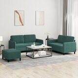 vidaXL Sedežna garnitura 3-delna temno zelen žamet | Shoptok.si