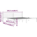  Okvir za krevet od masivne borovine 200 x 200 cm bijeli | Eponuda.com