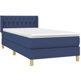  Krevet s oprugama i madracem plavi 90 x 200 cm od tkanine | shoptok.hr