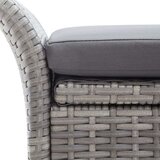 Poli Klop za shranjevanje z blazino siva 138 cm poli ratan | Shoptok.si