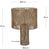 Kave Home Namizna svetilka v naravni barvi s senčilom iz jute (višina 54 cm) Pontos – | Shoptok.si