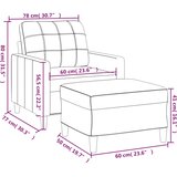  Fotelja s tabureom smeđa 60 cm od tkanine | Shoptok.si