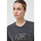 Michael Kors Bombažna kratka majica ženski, siva barva
