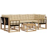 vidaXL Zunanja garnitura za sedenje z blazino 7 pcs Bela in bež, (5000281413) | Shoptok.si