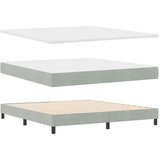  LED Box Spring Krevet Svijetlo siva 180 x 200 cm Baršun | shoptok.hr