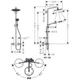 Hansgrohe 26890140 Croma Select S 280 1jet stenska termostatska armatura s tu&amp;scaron; setom Slike