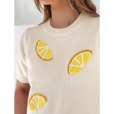DStreet Sweter damskie oversize z cytrynami CYTRYNKA beżowy | shoptok.hr