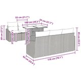  Sjedeća garnitura za vrt 7 pcs Crna i krem 100 x 55 x 73 cm | shoptok.hr