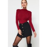 Trendyol Bordeaux Collar Detailed Bodysuit Cene