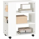 SoBuy stranska kavč miza za shranjevanje na kolesih v beli barvi v skandinavskem slogu, (20815126) | Shoptok.si