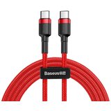 Baseus USB-C/USB-C Fast Charge podatkovni in napajalni kabel, Rdeč, 1m | Shoptok.si