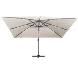 Konzolni vrtni suncobran LED sa stupom 400x300 cm boja pijeska | shoptok.hr