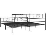 Metalni okvir kreveta uzglavlje i podnožje crni 183x213 cm | shoptok.hr