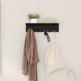 vidaXL Vješalica za kapute na zidu Crni hrast 40 x 10.5 x 10.5 cm | shoptok.hr