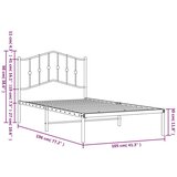 Metalni Kovinski posteljni okvir z vzglavjem črn 100x190 cm, (21059228) | Shoptok.si