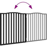 vidaXL Vrata za pse zložljiva 2 panela črna 160 cm topolovina | Shoptok.si