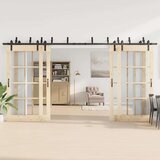  Komplet opreme za drsna vrata 427 cm jeklo črne barve, (22046757) | Shoptok.si