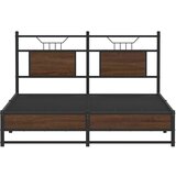 vidaXL Posteljni okvir brez vzmetnice rjavi hrast 150x200 cm inž. les | Shoptok.si