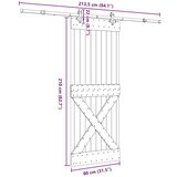 vidaXL Klizna vrata s priborom za montažu 80 x 210 cm masivna borovina | shoptok.hr