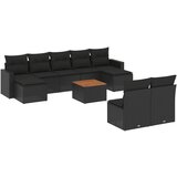  The Living Store Vrtna sedežna garnitura 10-delna z blazinami črn poli ratan - Vrtna Sedežna Garniture, (21447734) | Shoptok.si