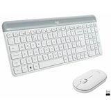 Logitech tipkovnica & miška MK470 SLO slim brezžična bela 920-009205 | Shoptok.si