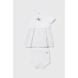 Calvin Klein Jeans Obleka za dojenčka bela barva