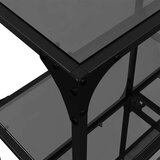  Konzolni stol s crnom staklenom površinom 98x30x81 cm čelični | shoptok.hr