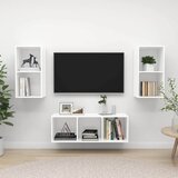  3-dijelni set TV ormarića bijeli od konstruiranog drva | shoptok.hr