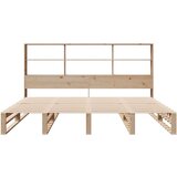 Krevet s regalom za knjige bez madraca 200x200 cm masivno drvo | shoptok.hr