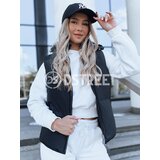DStreet Pikowana kamizelka damska z kapturem POPLAR czarna | shoptok.hr