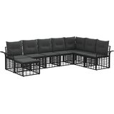  Zunanja garnitura za sedenje 8 pcs Črna in Temno siva Poliester, (5000272382) | Shoptok.si