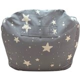 Ginger Home Детски Пуф Кресло Little Stars, 100% Памук, Сив Барбарон Със Звезди, 55x44x55 см | shoptok.hr