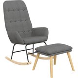  Stolica za ljuljanje s osloncem za noge od tkanine svjetlosiva | shoptok.hr