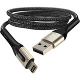 LINQ Kabel USB v Lightning, pleten iz najlona, 1,2 m, 3 A, hitro polnjenje, Črna, (5000220116) | Shoptok.si