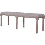 vidaXL Klop iz platna in trdnega lesa 150x40x48 cm svetlo siva Cene