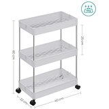  Ormar na kotačićima s 3 police bijeli - KSC009W01 | shoptok.hr